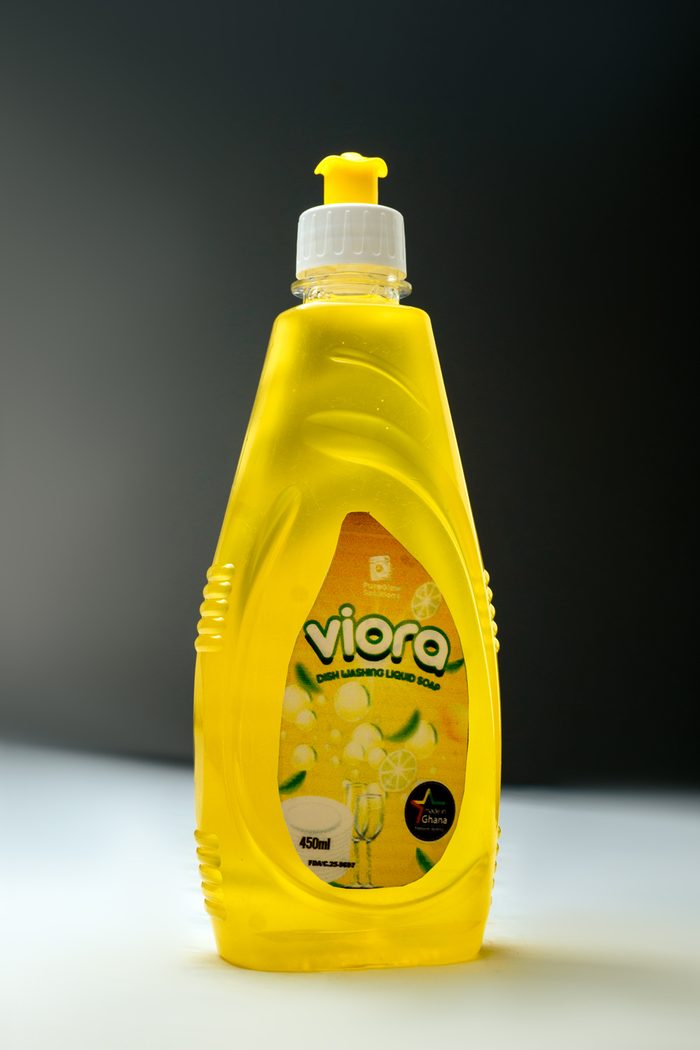 Viora dishwashing liquid soap, yellow